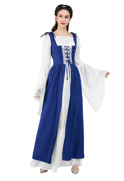 Pink Long Sleeve Irish Renaissance Dress Women's Pirate Costume