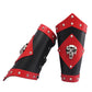 GelConnie Leather Gauntlet Wristband Viking Leather Arm Guard Medieval Armor Bracers Leather Armband Wrist Guards Cosplay Black Leather Bracers
