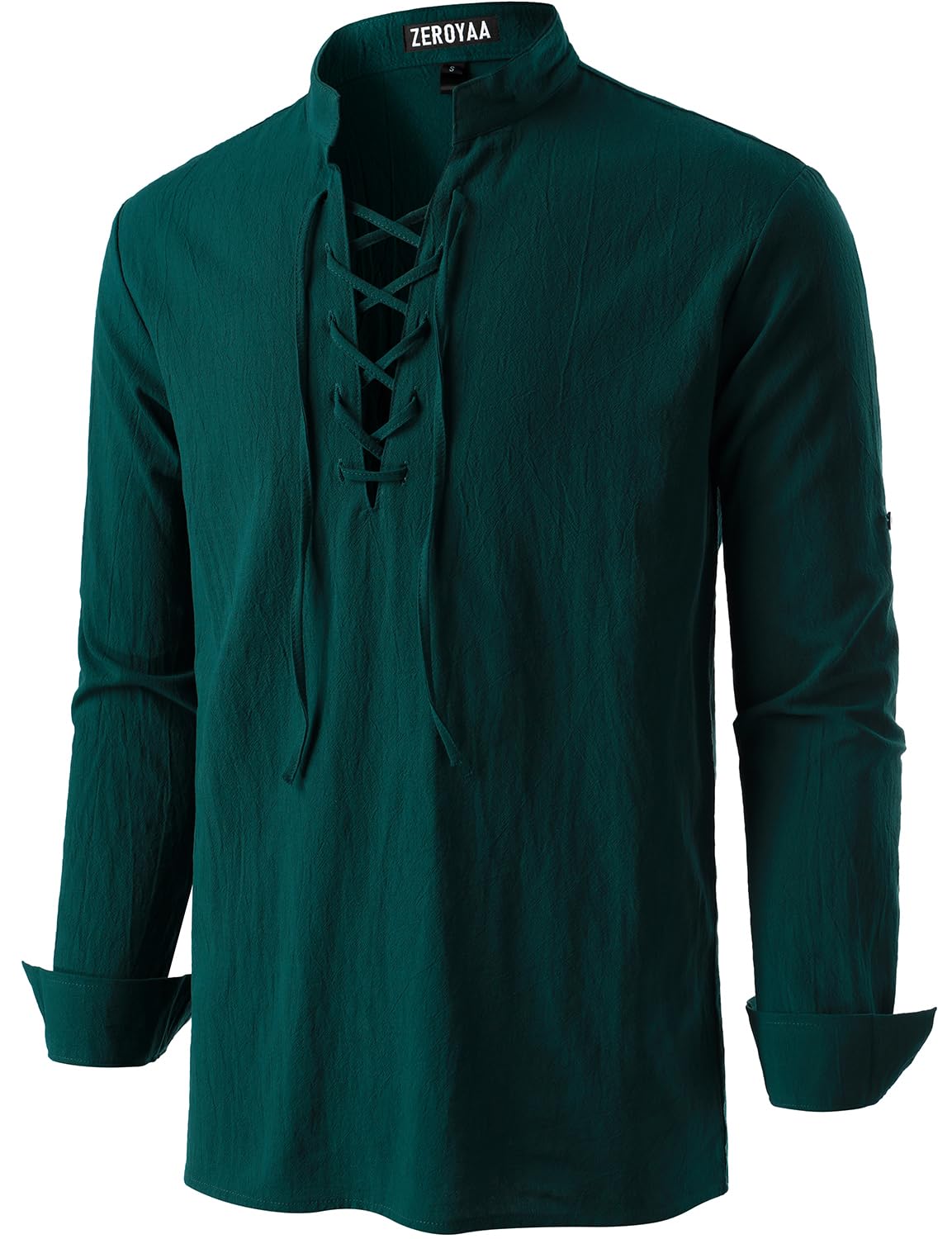 Men's Medieval Vintage Long Sleeve Lace Up Shirt