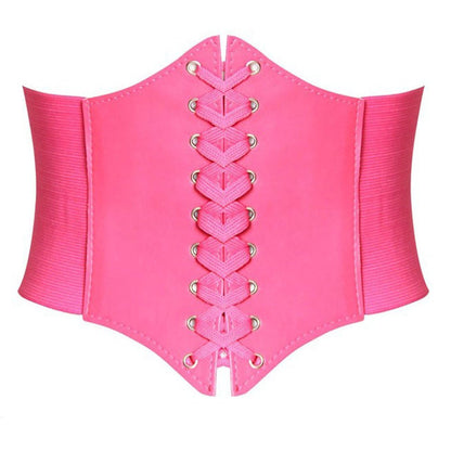 Womens Corset Belts Lace-up Tied Waspie Belt Retro Waist Cinch Belt
