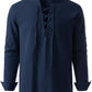 Men's Medieval Vintage Long Sleeve Lace Up Shirt