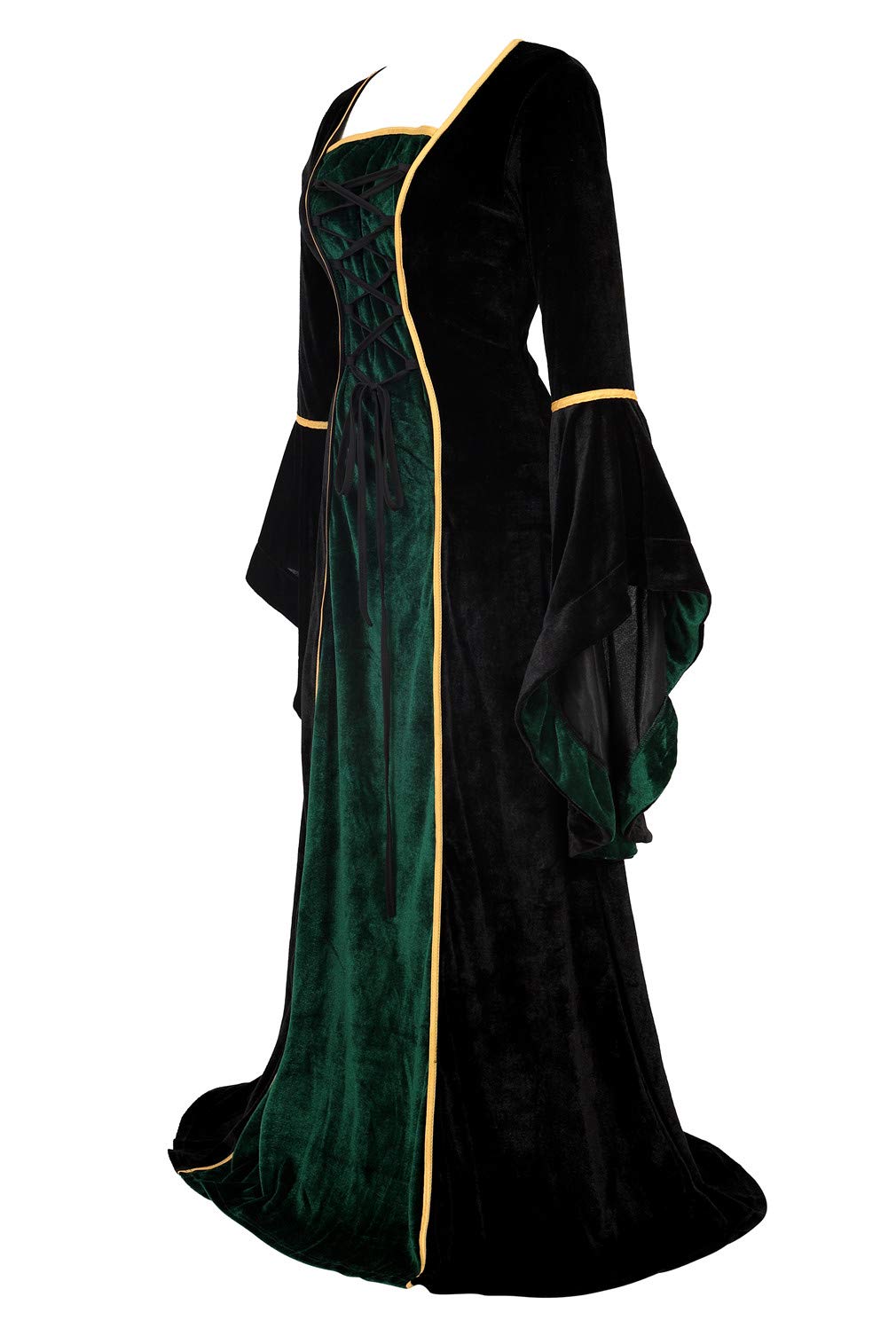 Black Women's Medieval Renaissance Costume Velvet Queen Dresses