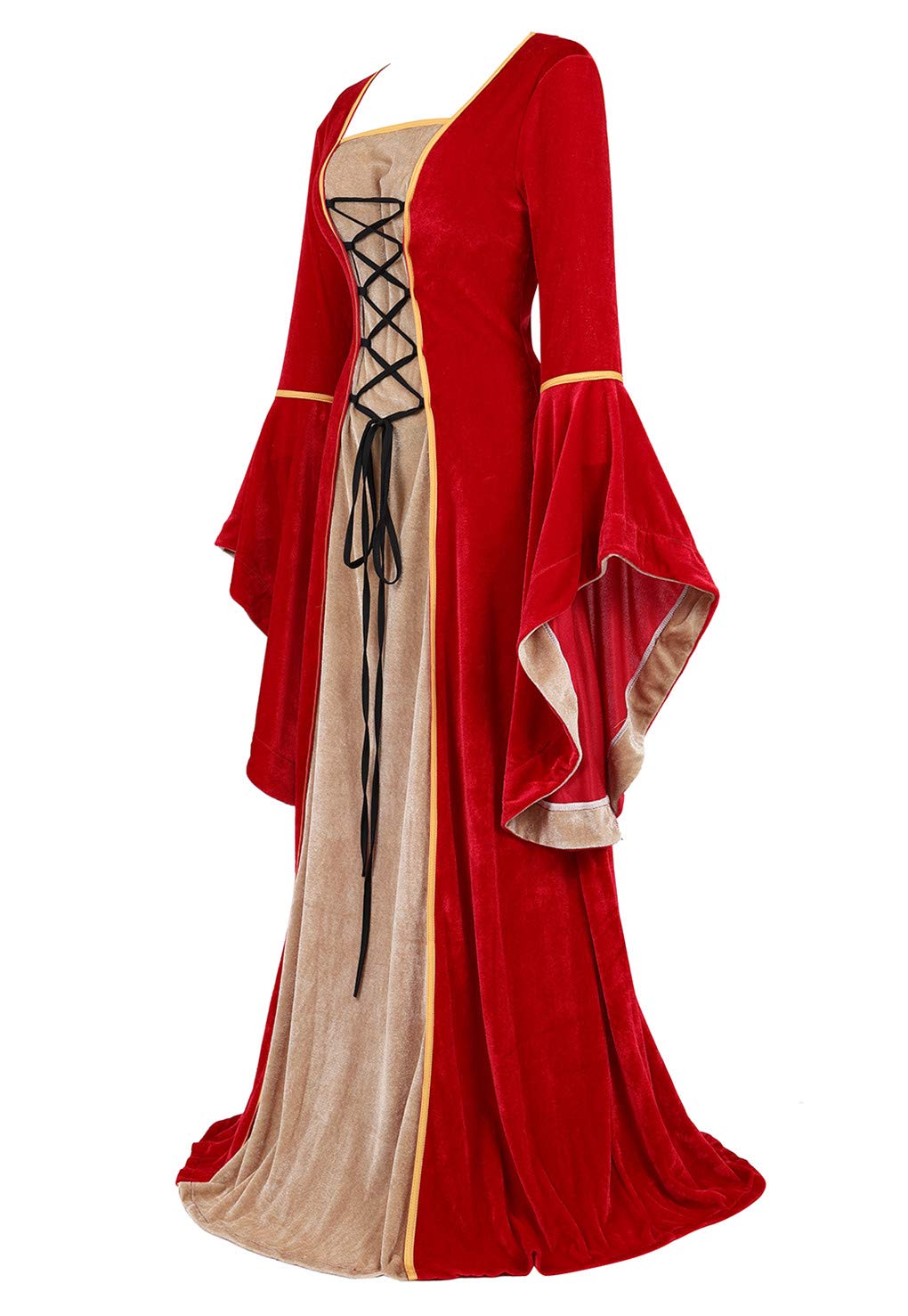 Black Women's Medieval Renaissance Costume Velvet Queen Dresses