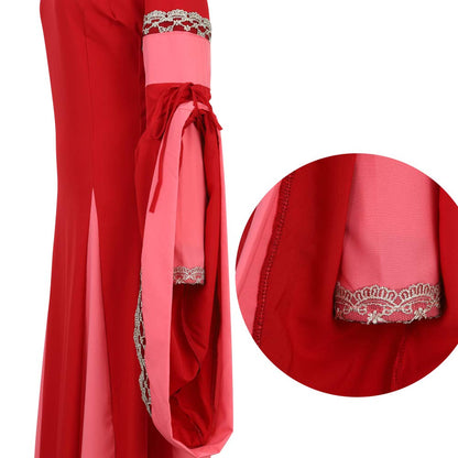Pink Long Sleeve Irish Renaissance Dress Women's Pirate Costume
