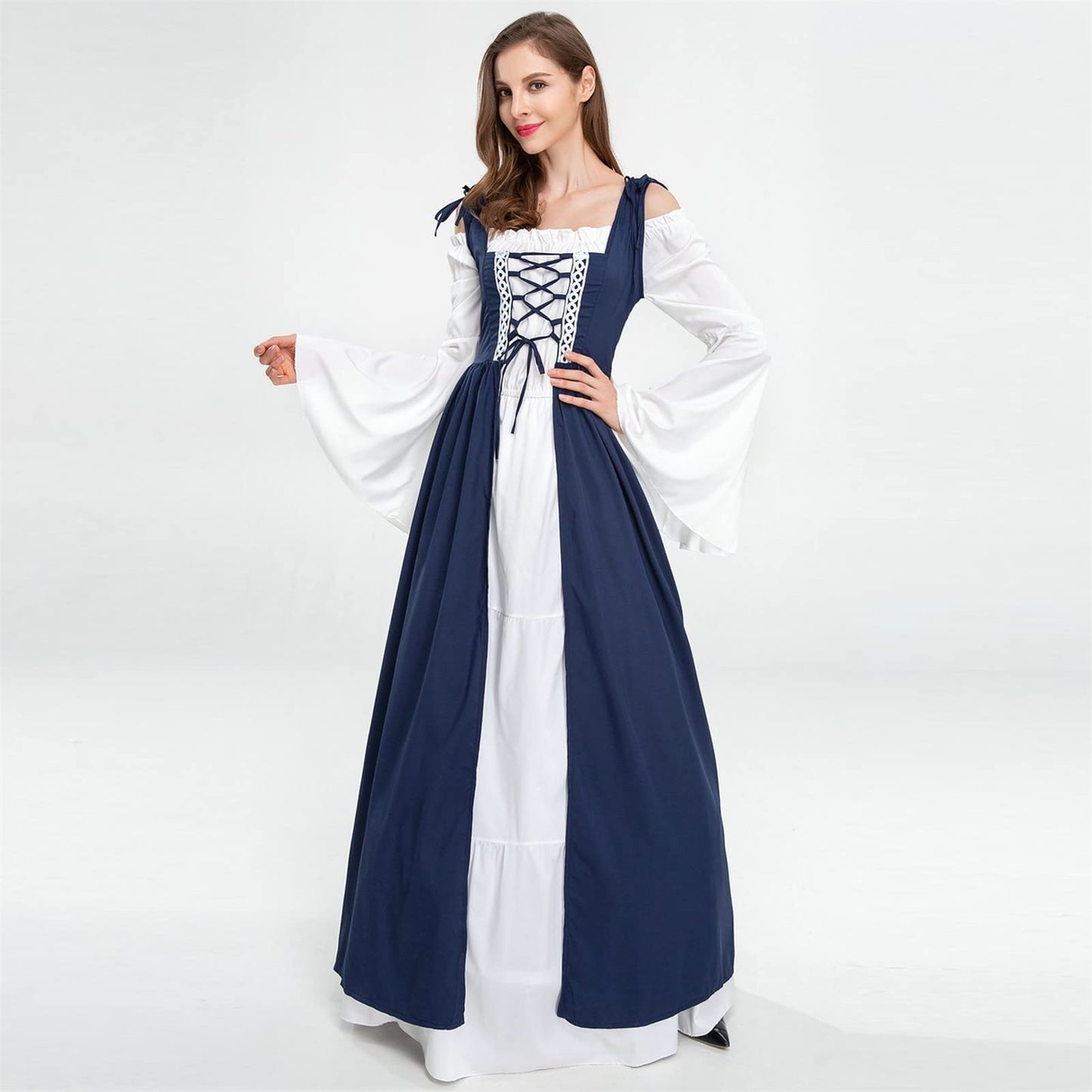 Wine Gothic Witch Medieval Wedding Dress Renaissance Dress for Women