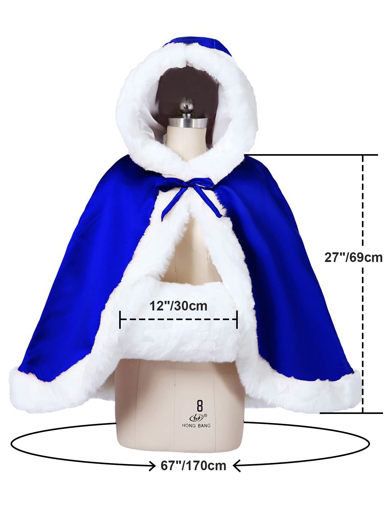 Fur Edged Wedding Capelet with Hood in 18 Colors