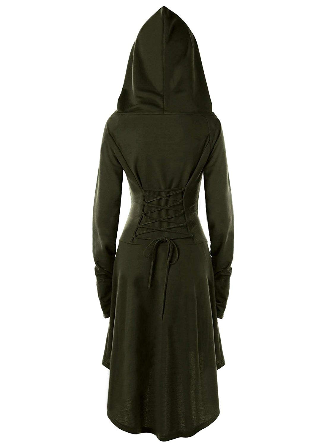 Womens Renaissance Costumes Hooded Robe Lace Up