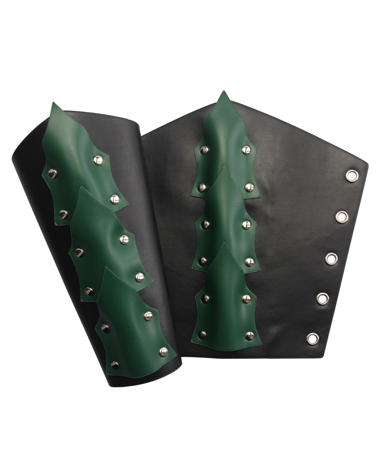 GelConnie Leather Gauntlet Wristband Viking Leather Arm Guard Medieval Armor Bracers Leather Armband Wrist Guards Cosplay Black Leather Bracers