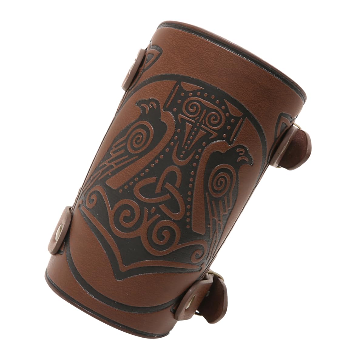 GelConnie Leather Gauntlet Wristband Viking Leather Arm Guard Medieval Armor Bracers Leather Armband Wrist Guards Cosplay Black Leather Bracers