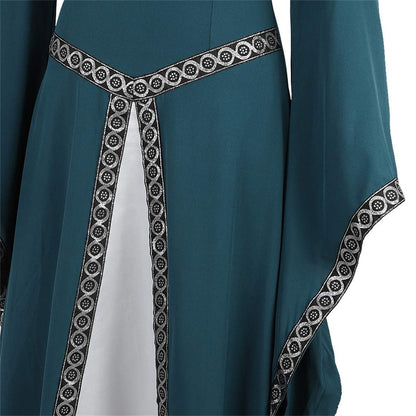 Renaissance Dresses for Women Medieval Costume Irish Long Over Dress Victorian Vintage Halloween X-Large 6508-dark Green