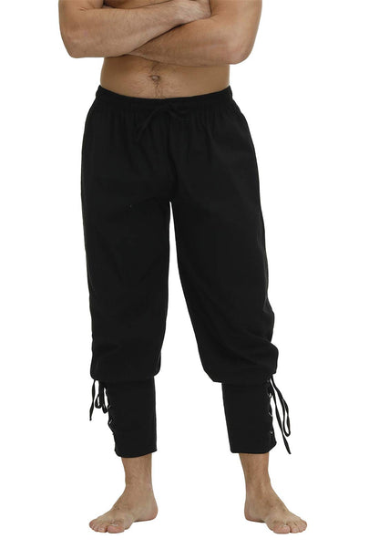 Men's Ankle Banded Cuff Renaissance Medieval Viking Pants