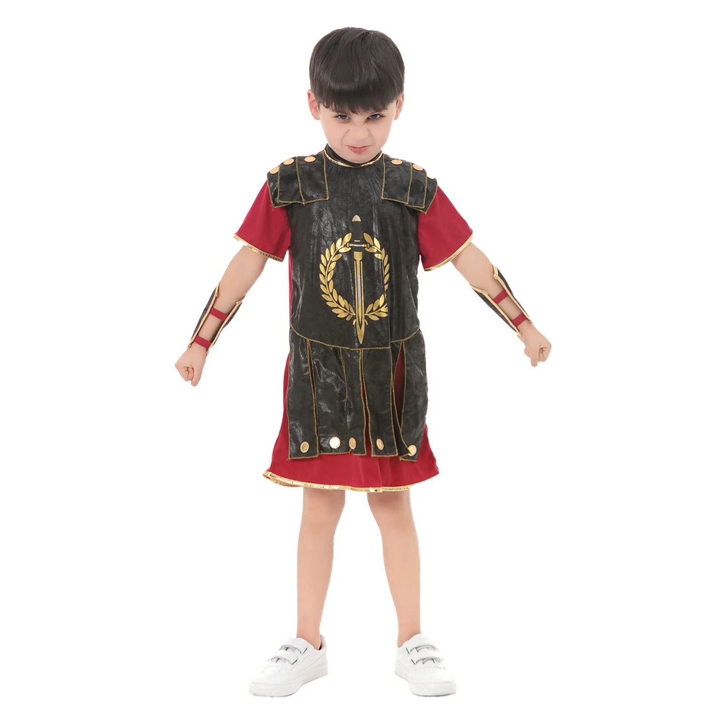 Funivals Boys Costume for Halloween Carnival，Boy Suit Role Play with Accessories Medium Viking Warrior