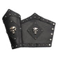 GelConnie Leather Gauntlet Wristband Viking Leather Arm Guard Medieval Armor Bracers Leather Armband Wrist Guards Cosplay Black Leather Bracers