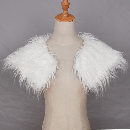 Viking Queen Faux Woolen Fur Collar Shoulder Wrap