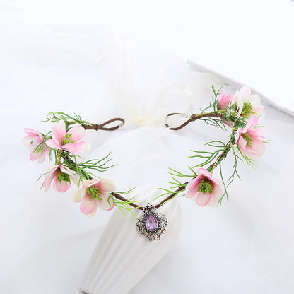 Vivivalue Floral Crown Girl Floral Headband Flower Headpiece Halo Wedding Party Photos I