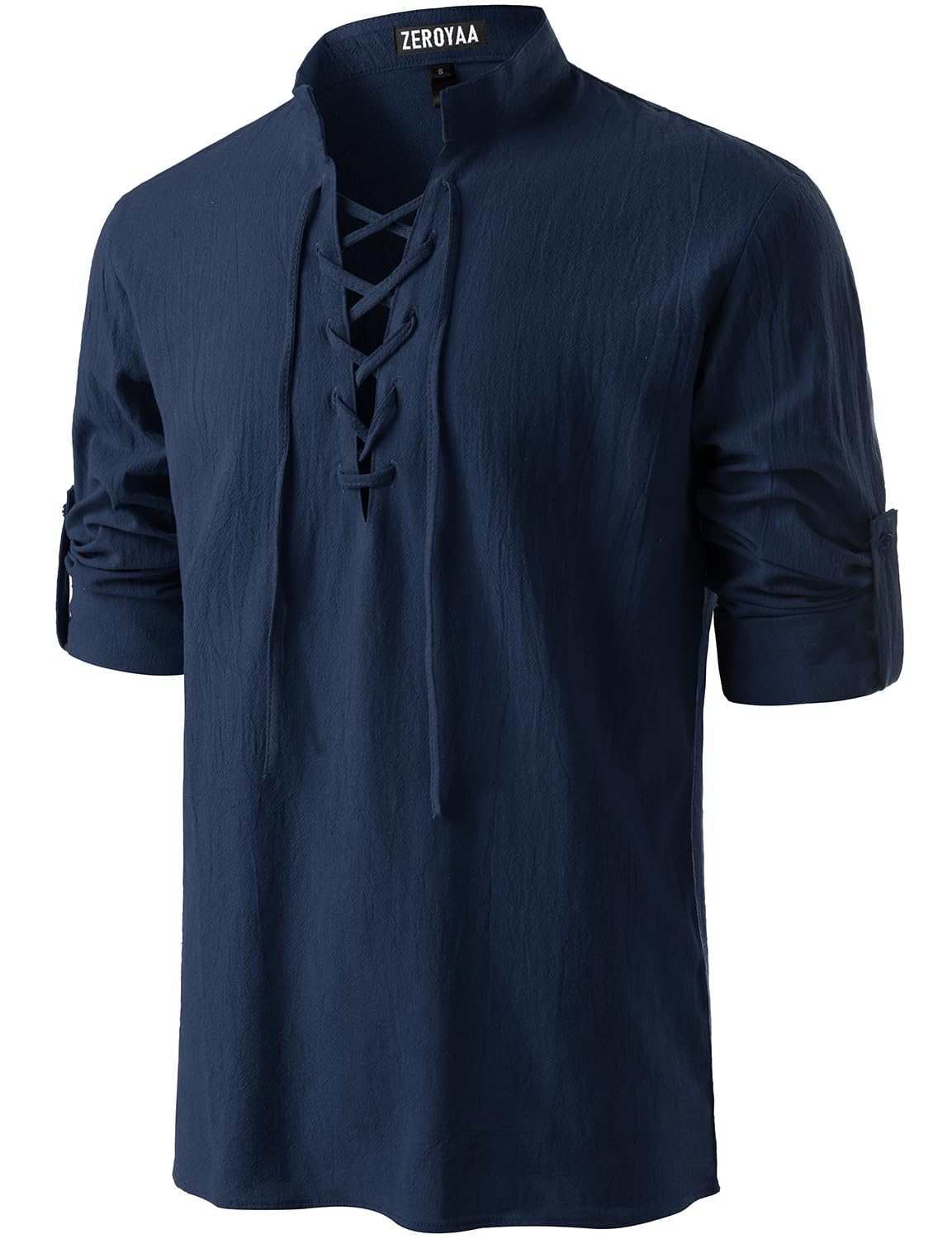 Men's Medieval Vintage Long Sleeve Lace Up Shirt