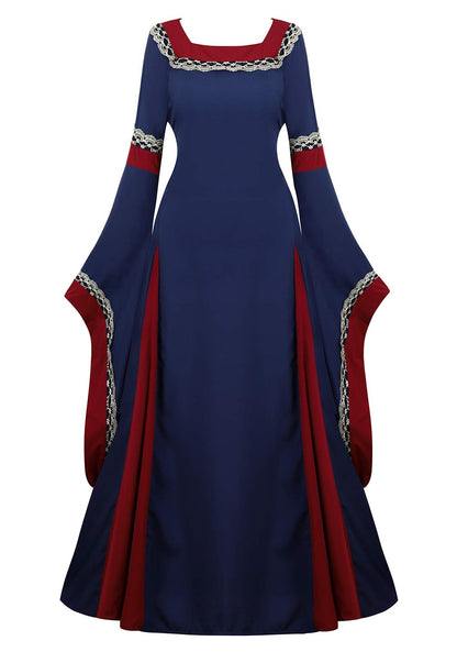 Medieval Dresses For Women Black Renaissance Dress Women Costumes Halloween Plus Size Witch Costume X-Small Blue6508