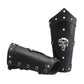 GelConnie Leather Gauntlet Wristband Viking Leather Arm Guard Medieval Armor Bracers Leather Armband Wrist Guards Cosplay Black Leather Bracers