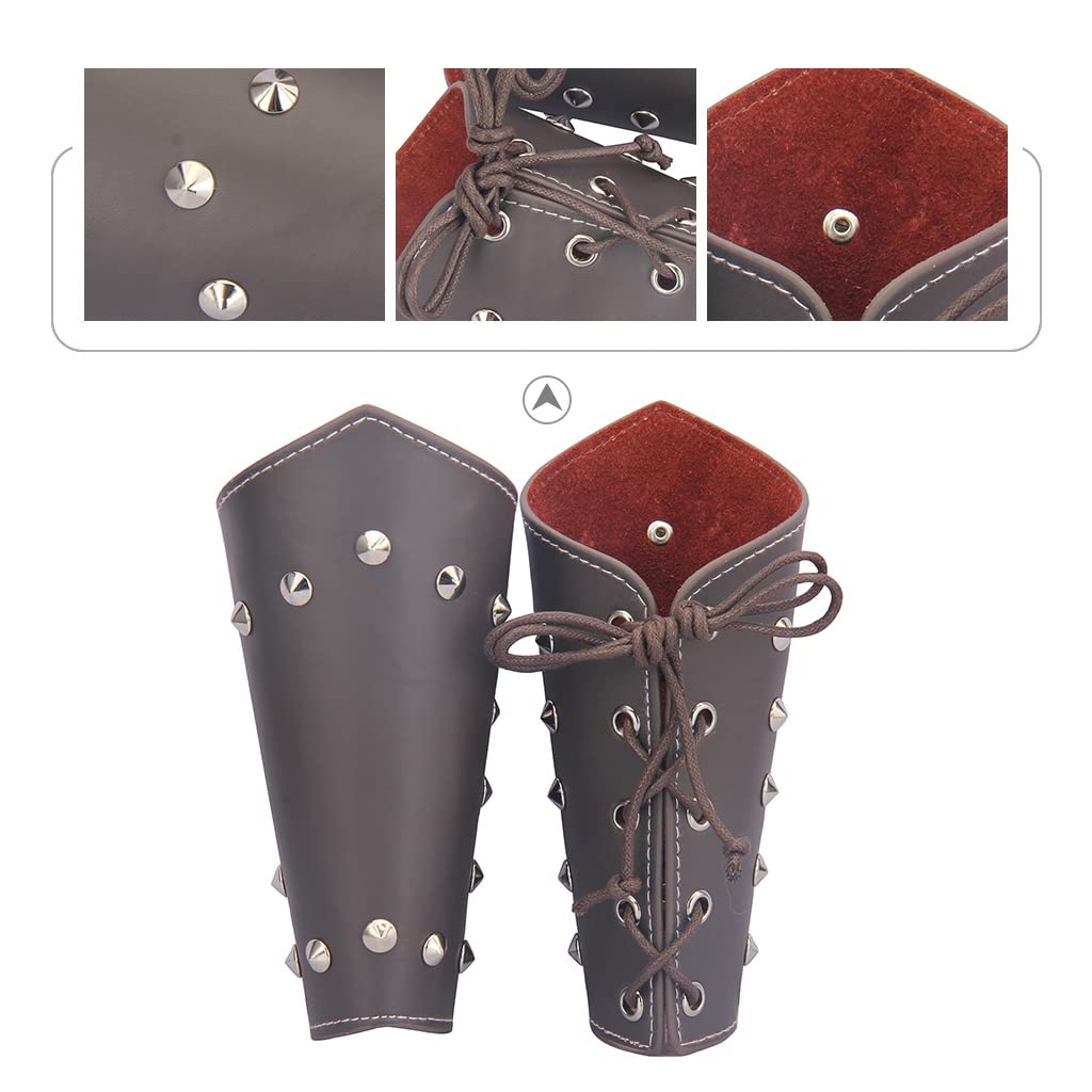 Leather Gauntlet Wristband Medieval Archery Bracers