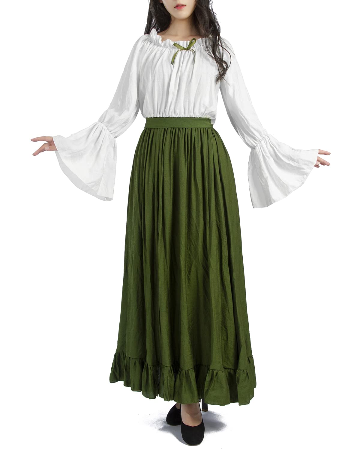 Ruched-Middle Gathered-Sleeve Underdress