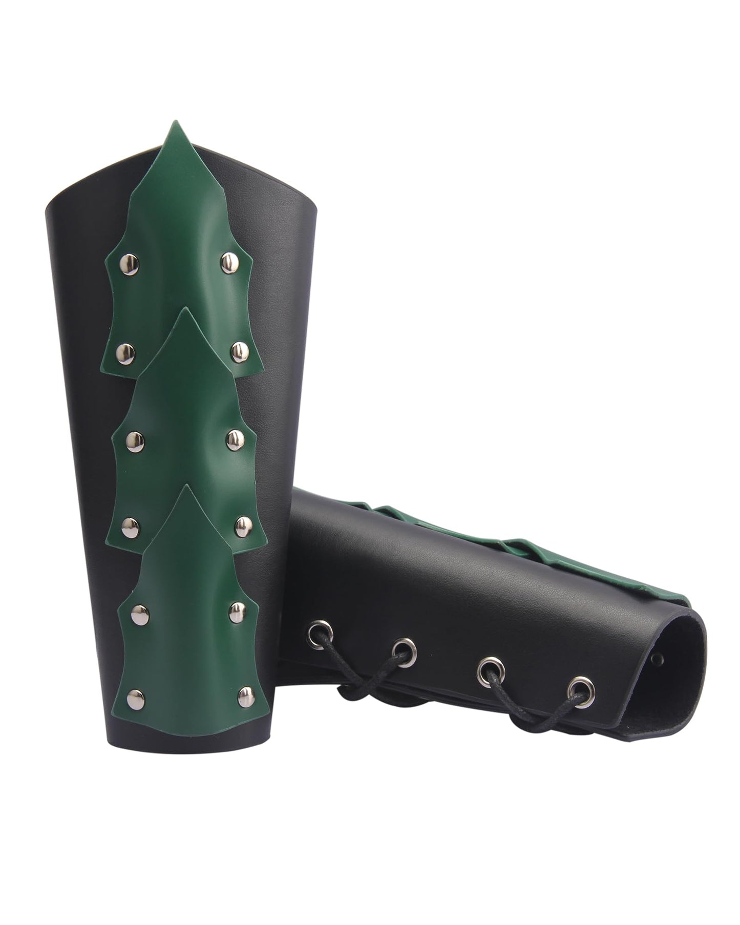 GelConnie Leather Gauntlet Wristband Viking Leather Arm Guard Medieval Armor Bracers Leather Armband Wrist Guards Cosplay Black Leather Bracers