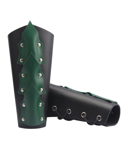 GelConnie Leather Gauntlet Wristband Viking Leather Arm Guard Medieval Armor Bracers Leather Armband Wrist Guards Cosplay Black Leather Bracers