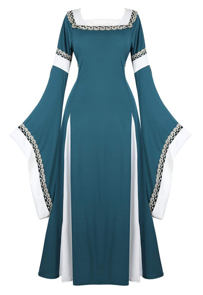 Medieval Dresses For Women Black Renaissance Dress Women Costumes Halloween Plus Size Witch Costume X-Small Blue6508
