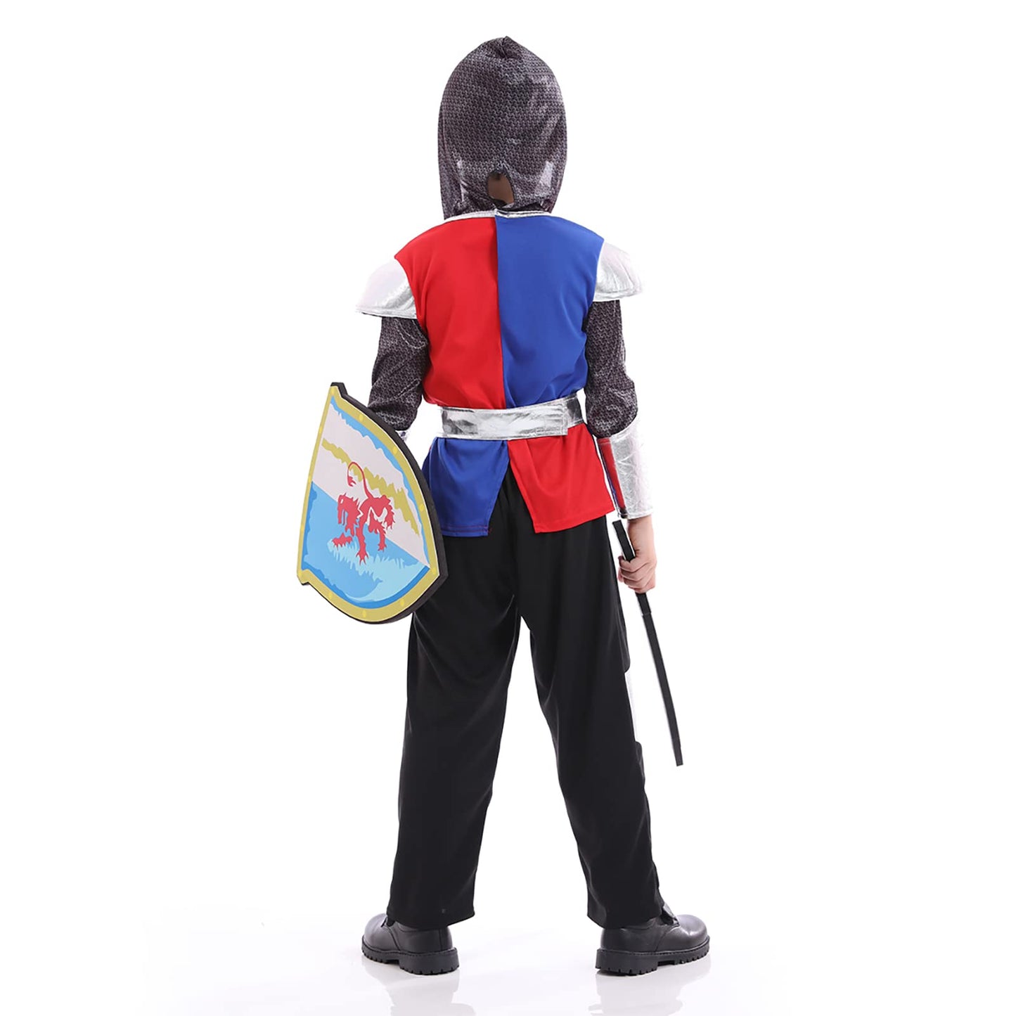 Funivals Boys Costume for Halloween Carnival，Boy Suit Role Play with Accessories Medium Viking Warrior