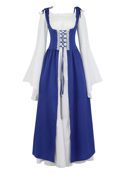 Pink Long Sleeve Irish Renaissance Dress Women's Pirate Costume