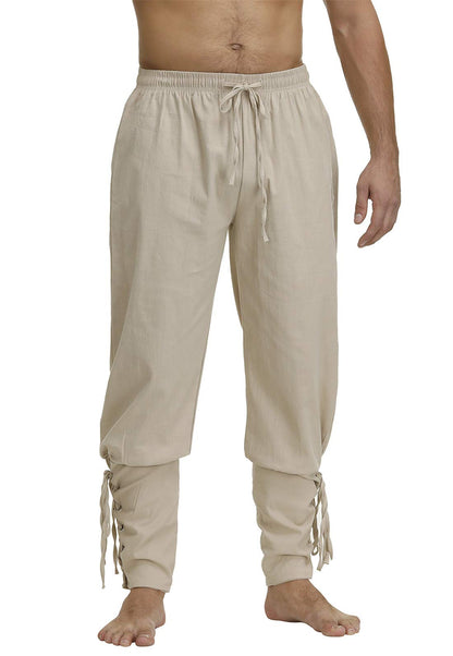 Men's Ankle Banded Cuff Renaissance Medieval Viking Pants