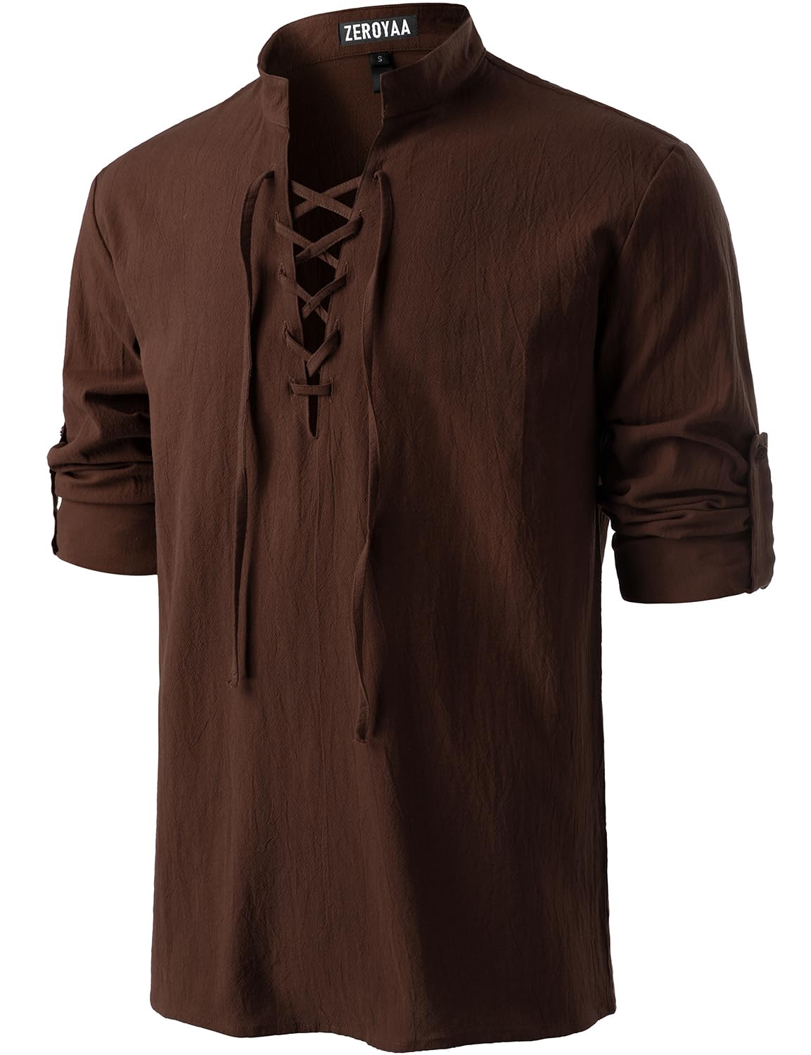 Men's Medieval Vintage Long Sleeve Lace Up Shirt