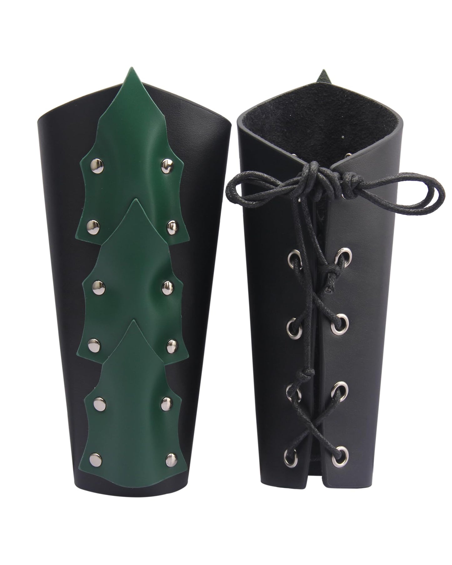 GelConnie Leather Gauntlet Wristband Viking Leather Arm Guard Medieval Armor Bracers Leather Armband Wrist Guards Cosplay Black Leather Bracers