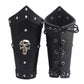 GelConnie Leather Gauntlet Wristband Viking Leather Arm Guard Medieval Armor Bracers Leather Armband Wrist Guards Cosplay Black Leather Bracers