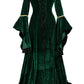 Black Women's Medieval Renaissance Costume Velvet Queen Dresses