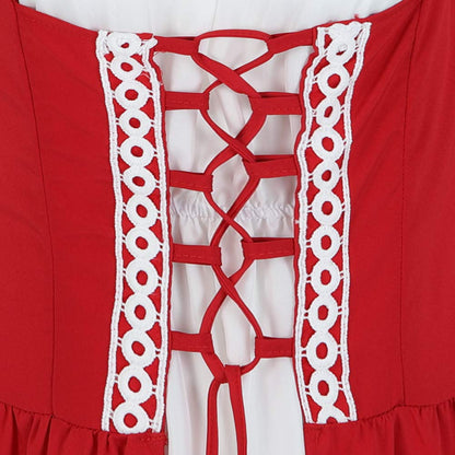Pink Long Sleeve Irish Renaissance Dress Women's Pirate Costume