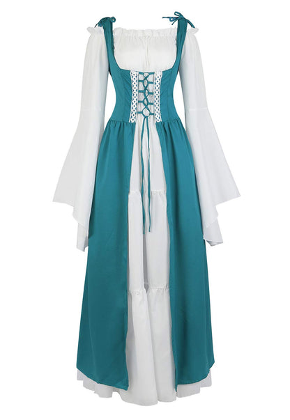 Renaissance Dresses for Women Medieval Costume Irish Long Over Dress Victorian Vintage Halloween X-Large 6508-dark Green