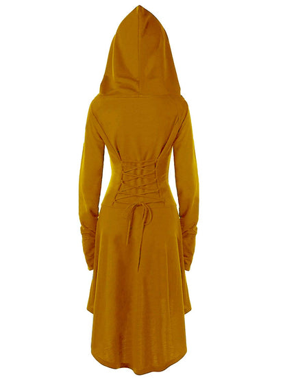 Womens Renaissance Costumes Hooded Robe Lace Up