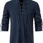 Men's Long Sleeve Shirts Retro Style Lace up for Medieval,Viking,Hippie Halloween Cosplay Pirate Renaissance Costume Small Khaki