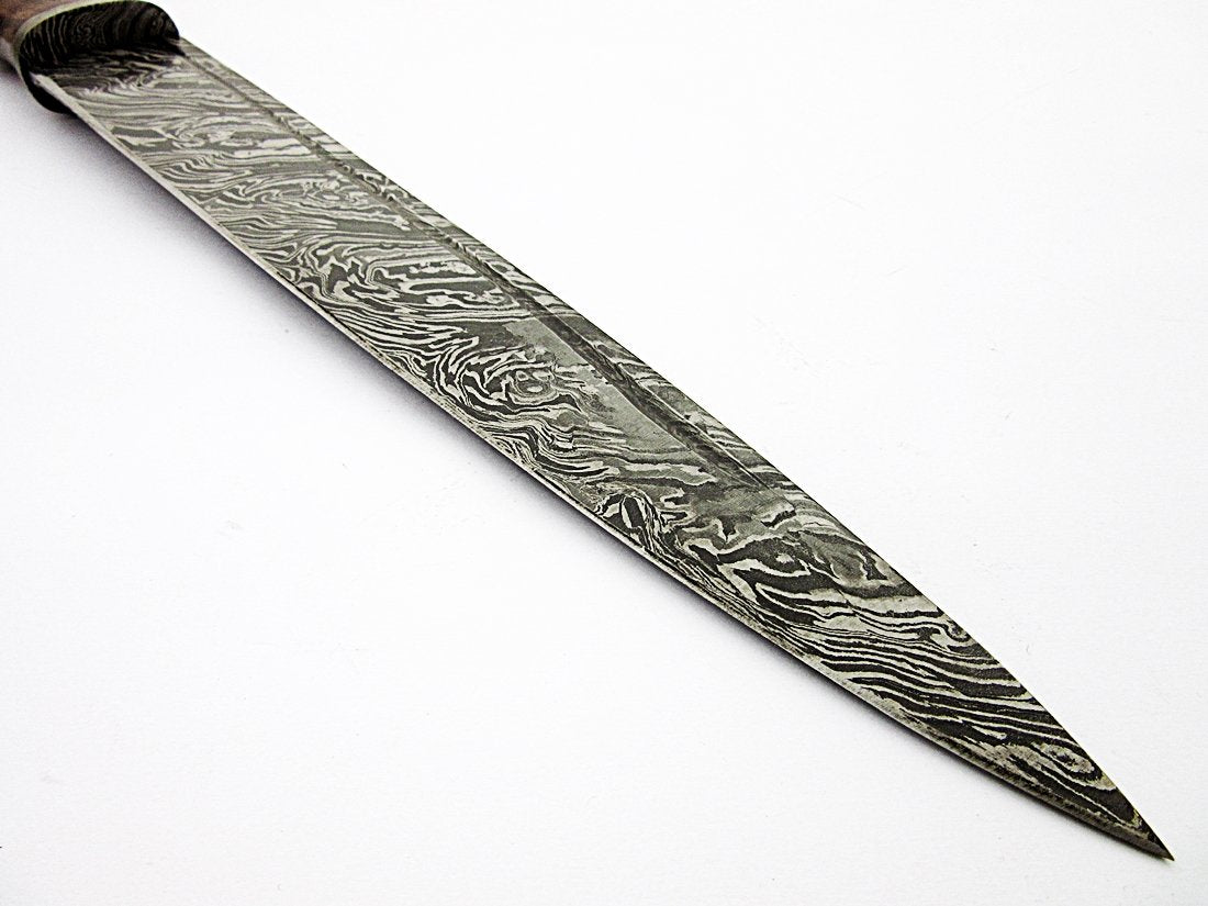 REG-2197 - Custom Handmade Damascus Steel 17 Inches Dirk Blade Knife - Perfect Grip Rose Wood Handle Scottish Dir