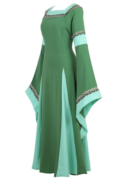Renaissance Dresses for Women Medieval Costume Irish Long Over Dress Victorian Vintage Halloween X-Large 6508-dark Green