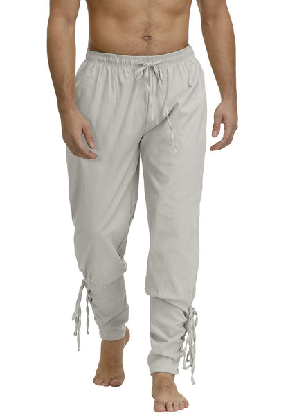 Men's Ankle Banded Cuff Renaissance Medieval Viking Pants