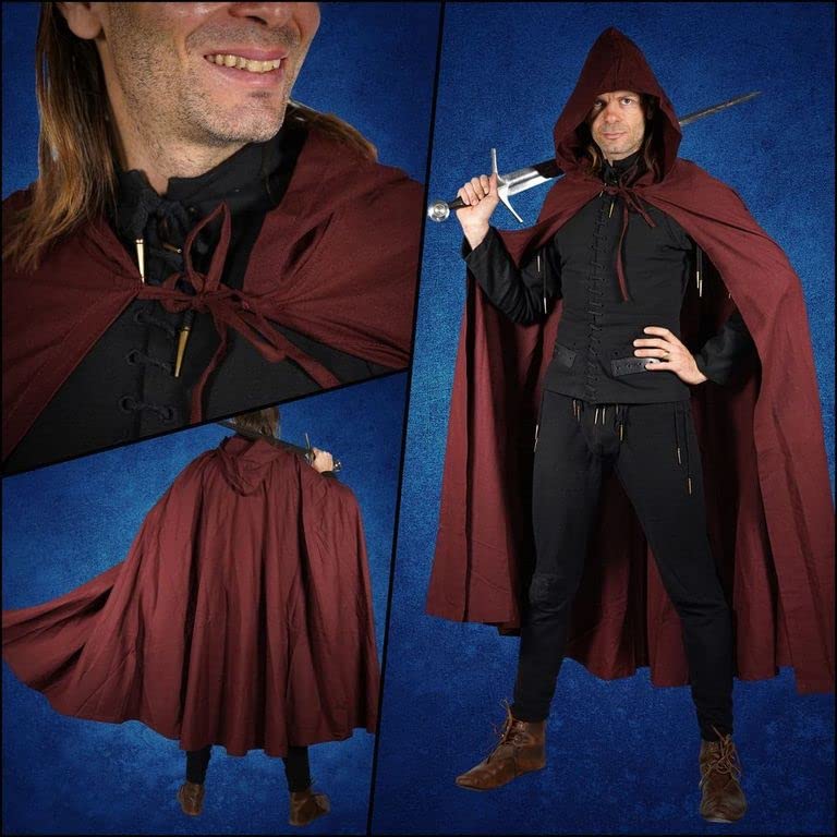 “Raider” Canvas Cloak 100% Cotton Cape Medieval SCA LARP Large Charcoal