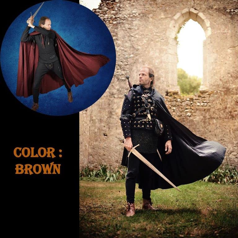 “Raider” Canvas Cloak 100% Cotton Cape Medieval SCA LARP Large Charcoal