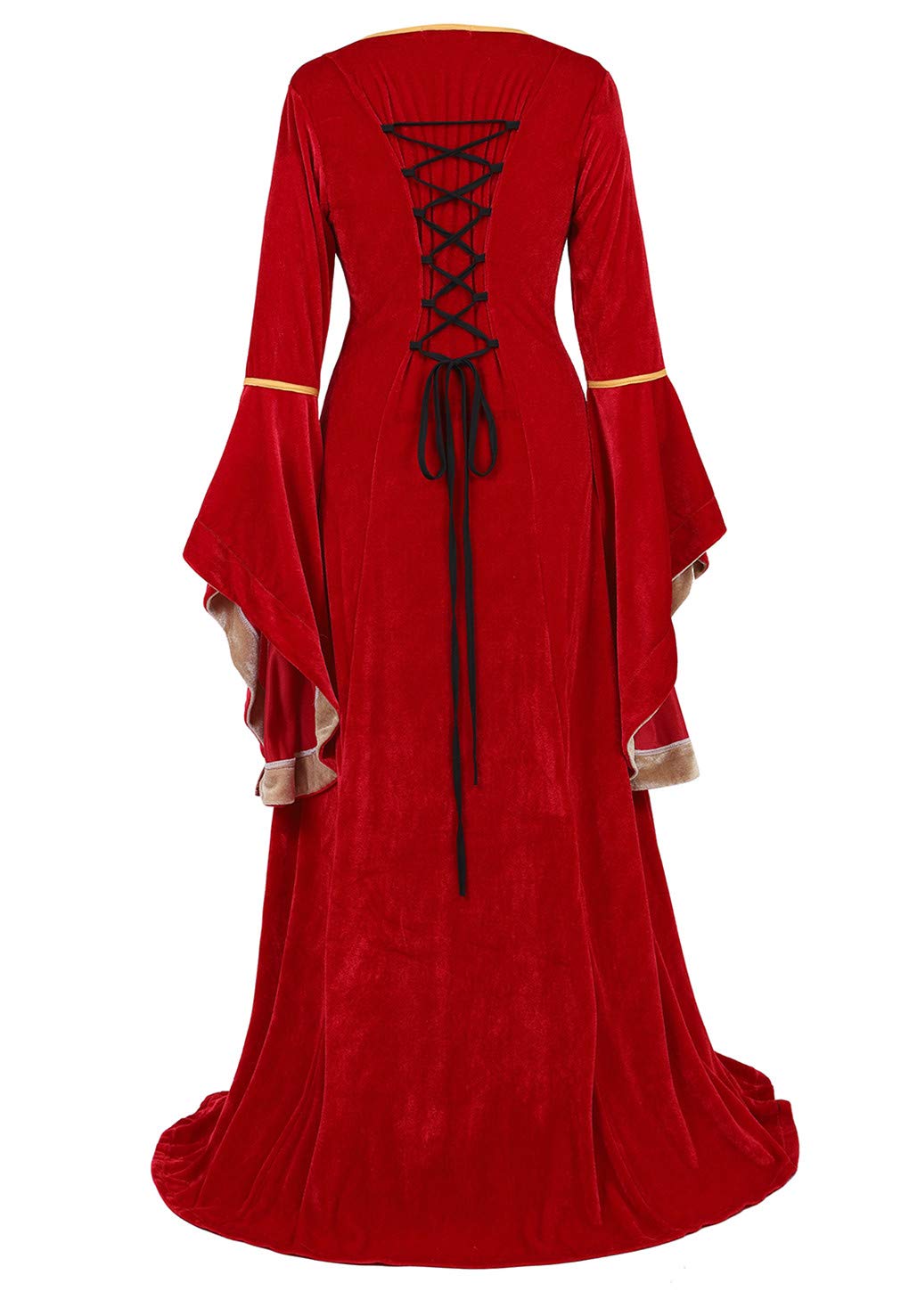 Black Women's Medieval Renaissance Costume Velvet Queen Dresses