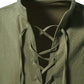 Men's Long Sleeve Shirts Retro Style Lace up for Medieval,Viking,Hippie Halloween Cosplay Pirate Renaissance Costume Small Khaki
