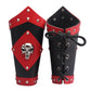 GelConnie Leather Gauntlet Wristband Viking Leather Arm Guard Medieval Armor Bracers Leather Armband Wrist Guards Cosplay Black Leather Bracers