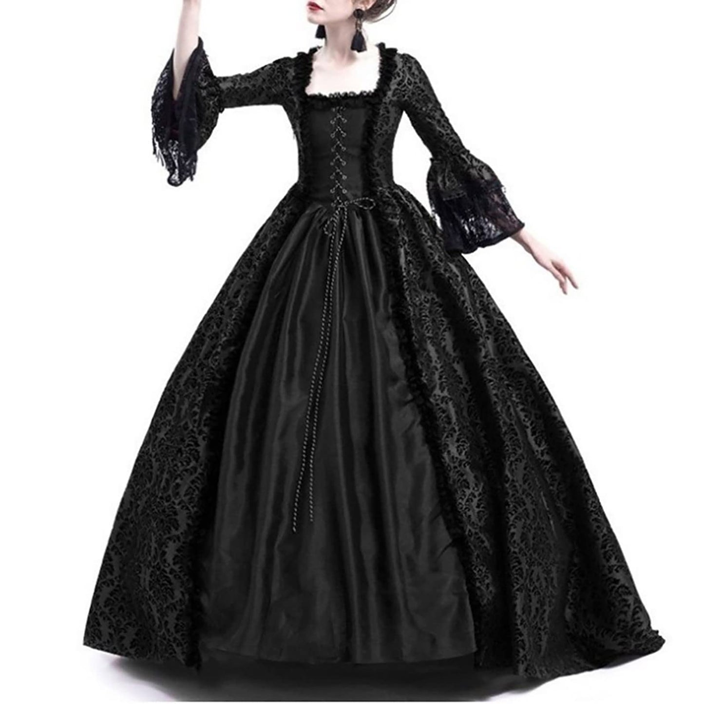 Wine Gothic Witch Medieval Wedding Dress Renaissance Dress for Women