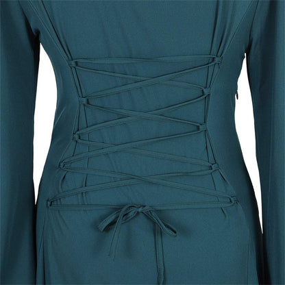 Renaissance Dresses for Women Medieval Costume Irish Long Over Dress Victorian Vintage Halloween X-Large 6508-dark Green