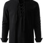 Men's Medieval Vintage Long Sleeve Lace Up Shirt