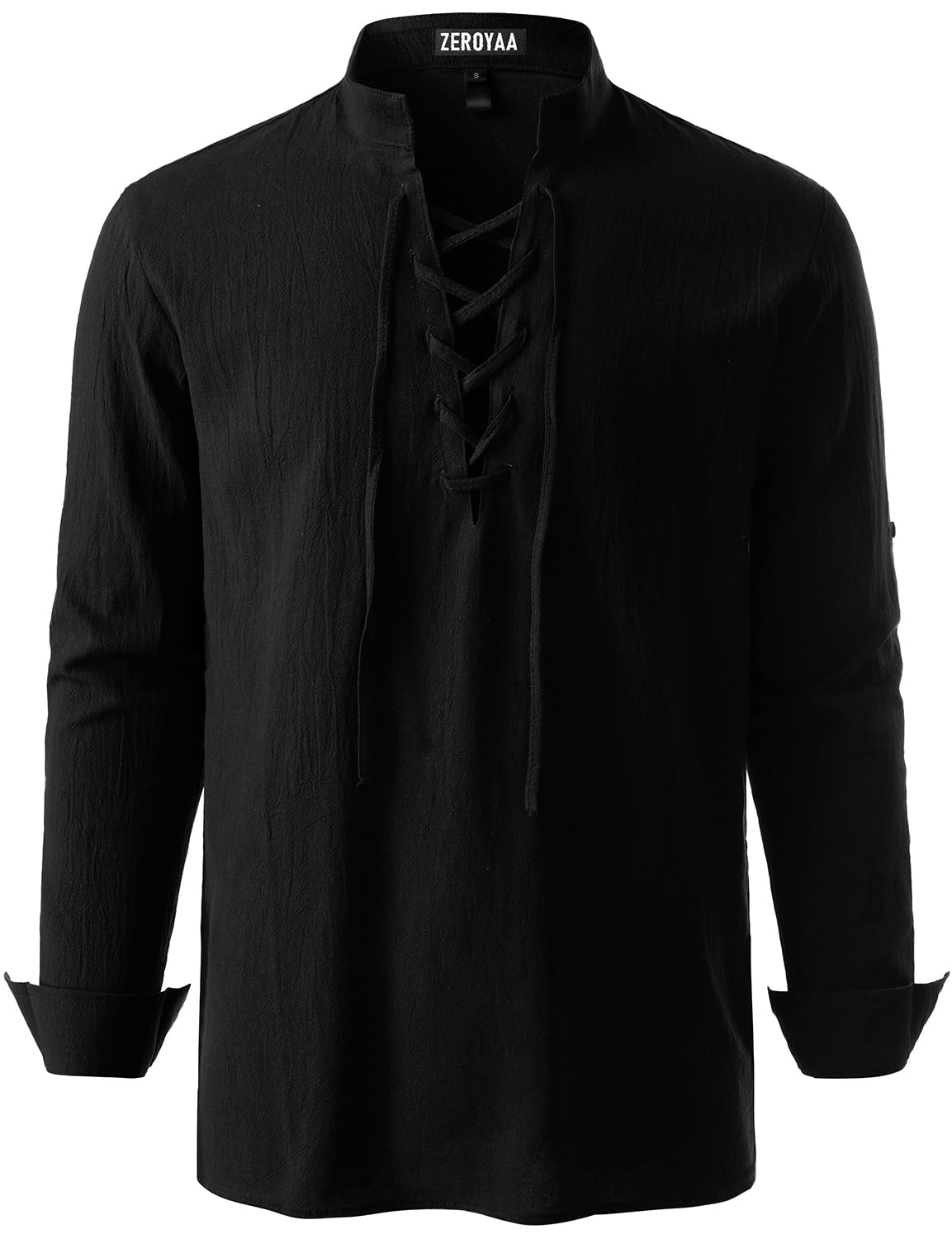 Men's Medieval Vintage Long Sleeve Lace Up Shirt